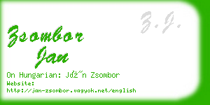 zsombor jan business card